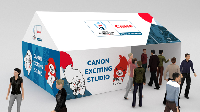 Canon booth at a fanzone (CG rendering)