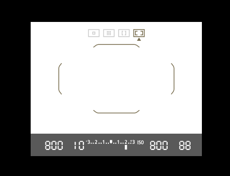 Automatic selection AF on the viewfinder display
