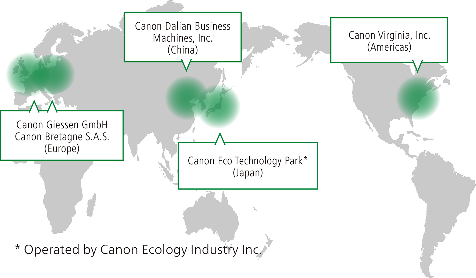 Canon Recycling Sites Worldwide