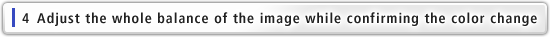 4 Adjust the whole balance of the image while confirming the color change