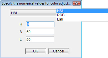 Picture : Use "Specify the numerical values for color adjustment".