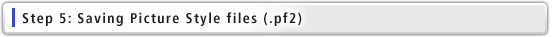 Step 5: Saving Picture Style files (.pf2)