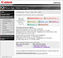 canon picture style editor and jpeg files