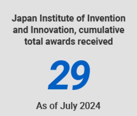 Japan Institute of Invention and Innovation, cumulative total awards received 29 As of July 2024