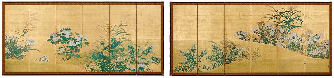 Important Cultural Property "Autumn Grasses" by Tawaraya Sosetsu (the originals of which reside in the collection of the Tokyo National Museum)