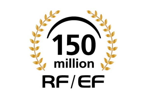 150 Million RF & EF lenses commemorative logo