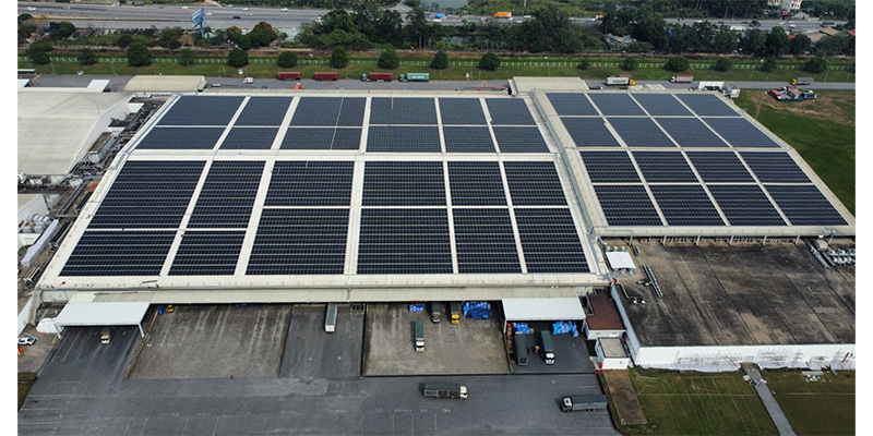 Solar panels installed at Canon Vietnam’s Thang Long Factory
