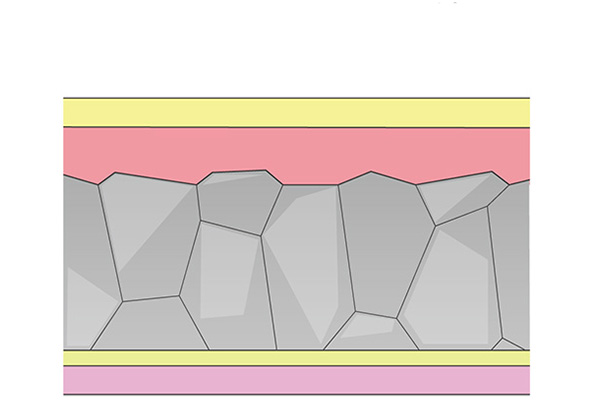 Cross section of perovskite solar cell prior to use