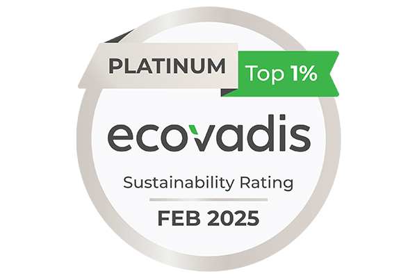 The EcoVadis Platinum-rating medal