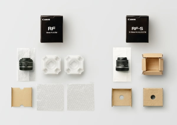 Example of packaging materials for the “RF-S10-18mm F4.5-6.3 IS STM” Lens