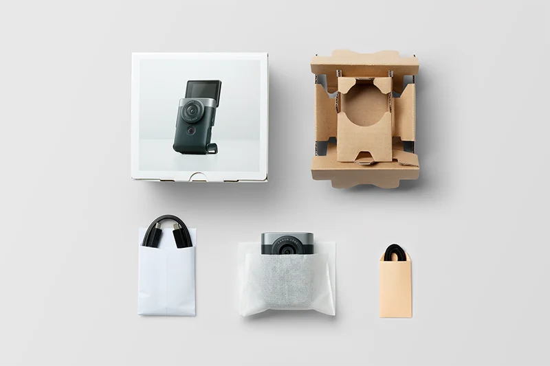 Example of packaging material for the PowerShot V10 camera