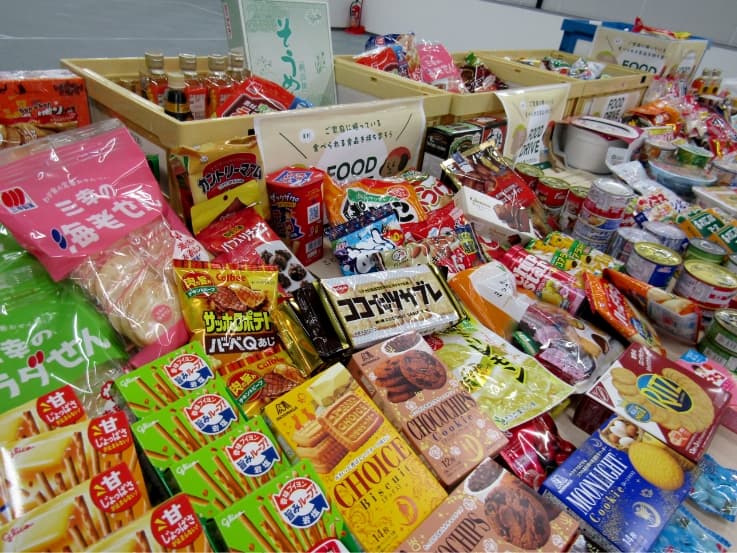 Food collected through donations from employees