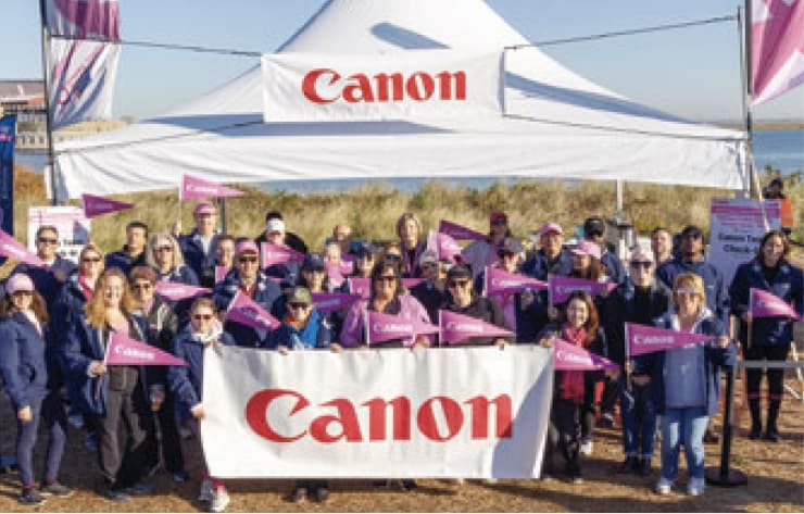 Canon U.S.A. employees taking part in a charity walk