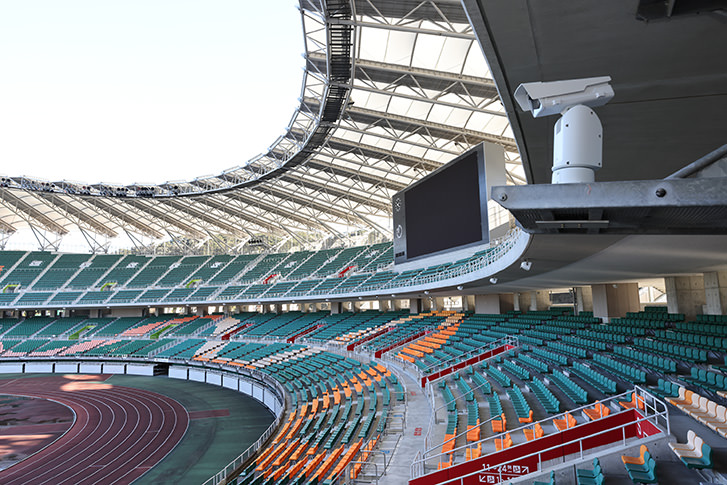 Image from a network camera installed inside the stadium