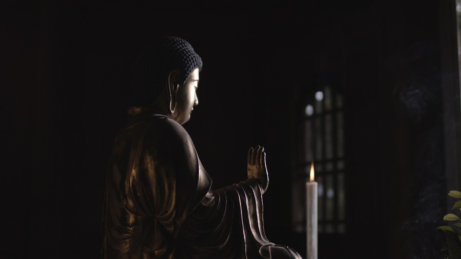 Image of a scene captured using only the light of a single candle