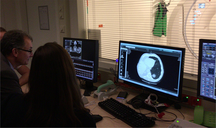 Using images obtained from an Aquilion Precision to make a clinical evaluation in a hospital