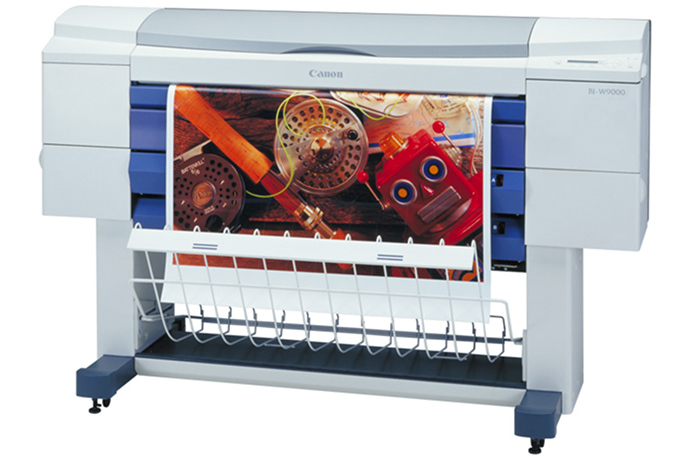 Image of the BJ-W9000, an early Canon large-format inkjet printer model.