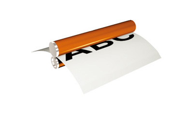 Heat and pressure are applied to fix the toner to the paper.