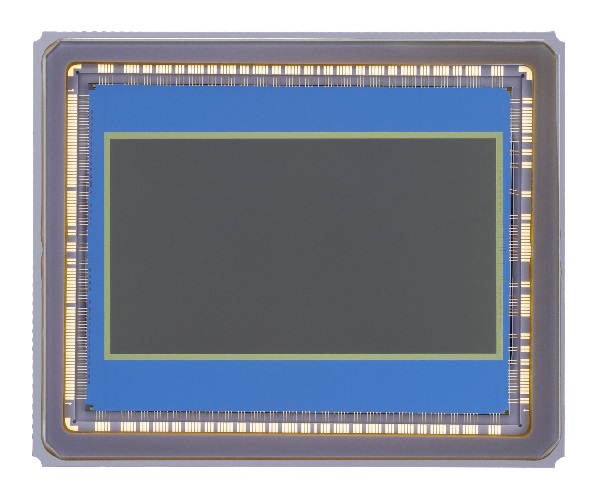 Magnified view of a full-frame CMOS sensor