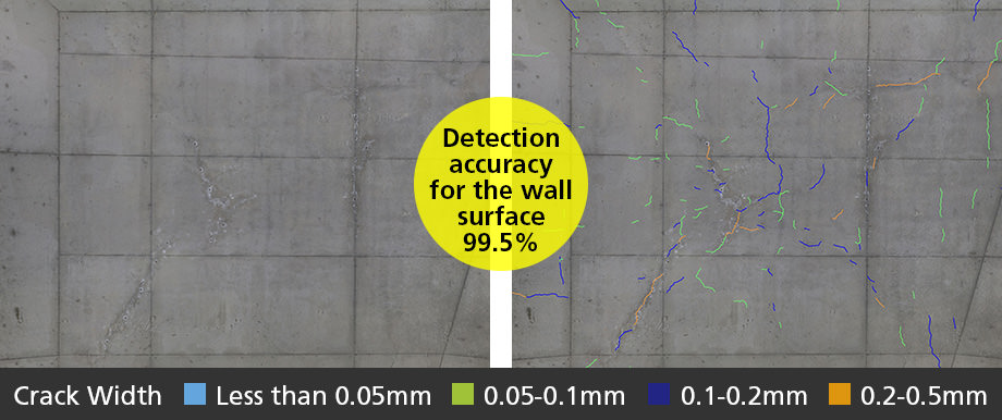 Image showing crack detection results