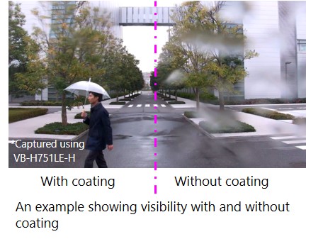 Comparison of visibility with and without hydrophilic coating