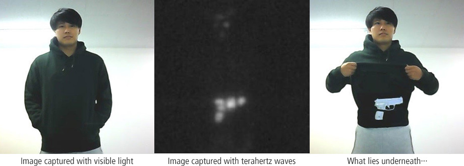 This image demonstrates that practical images can be obtained with terahertz waves despite lower resolution than visible light.
