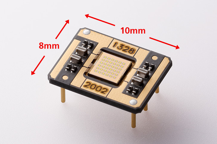 This image shows the semiconductor terahertz source developed by Canon.