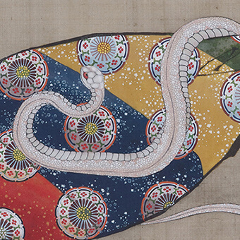 The Lute and White Snake of Benten (Sarasvati)