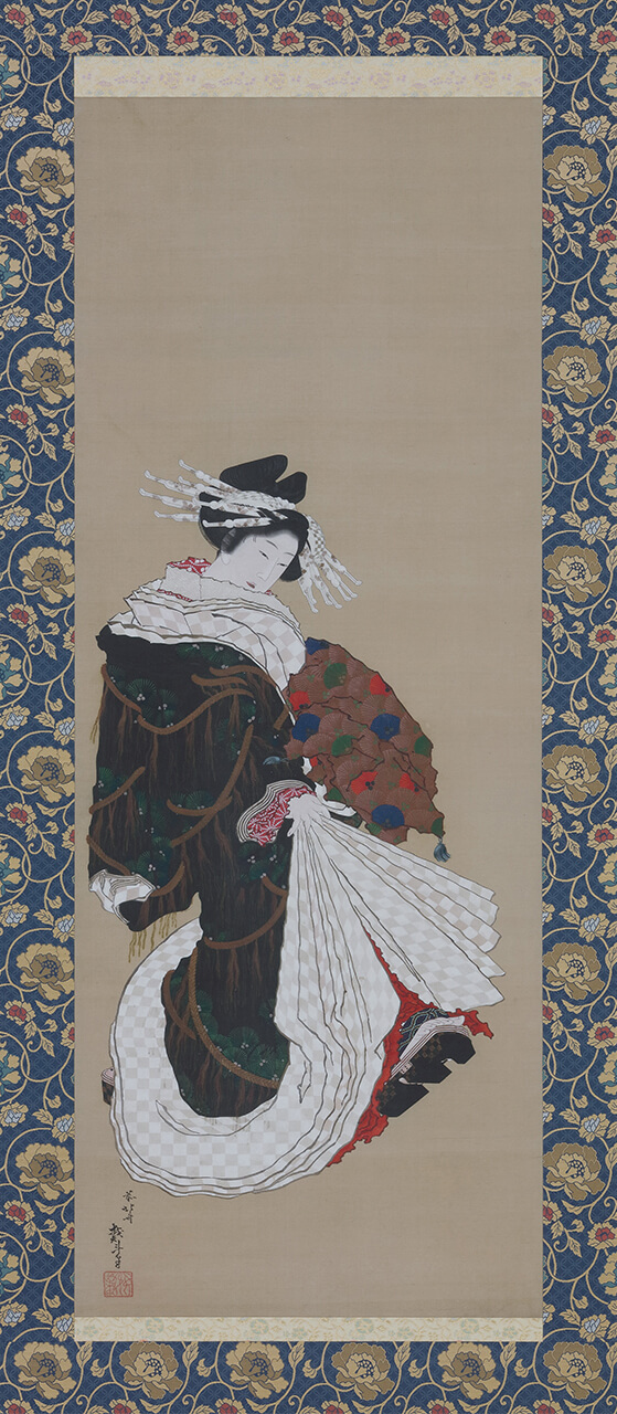 「Portrait of a Courtesan Walking」 Katsushika Hokusai