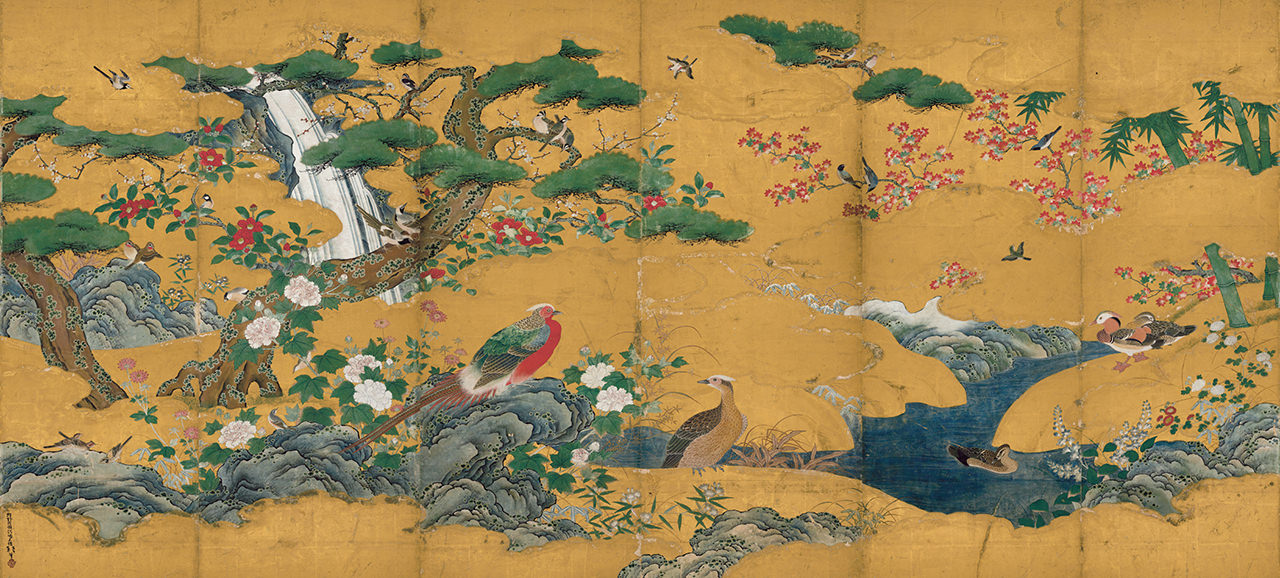 Birds and flowers of the four seasons (left side only)
