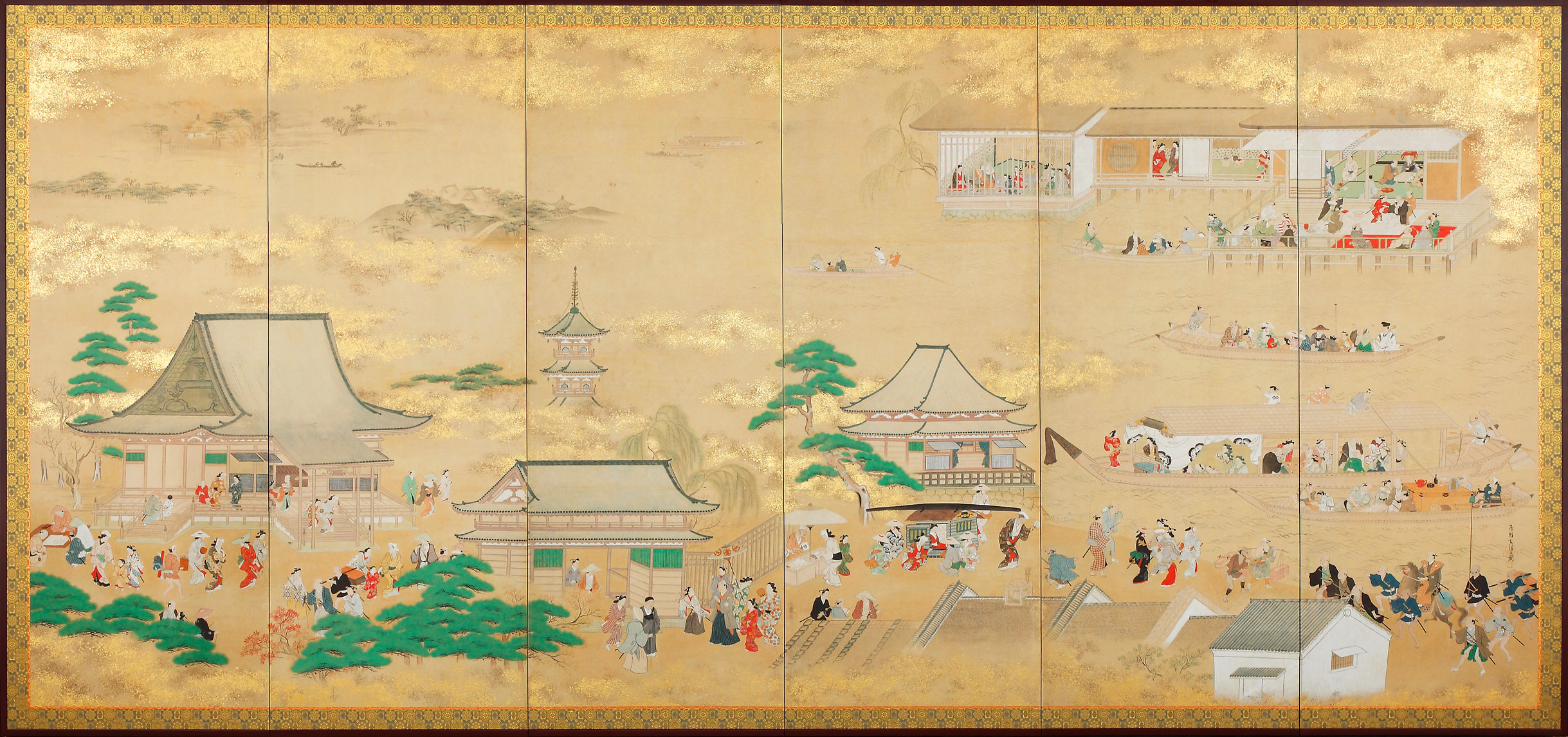 Viewing Cherry Blossoms at Ueno Park and Autumn at Asakusa right screen