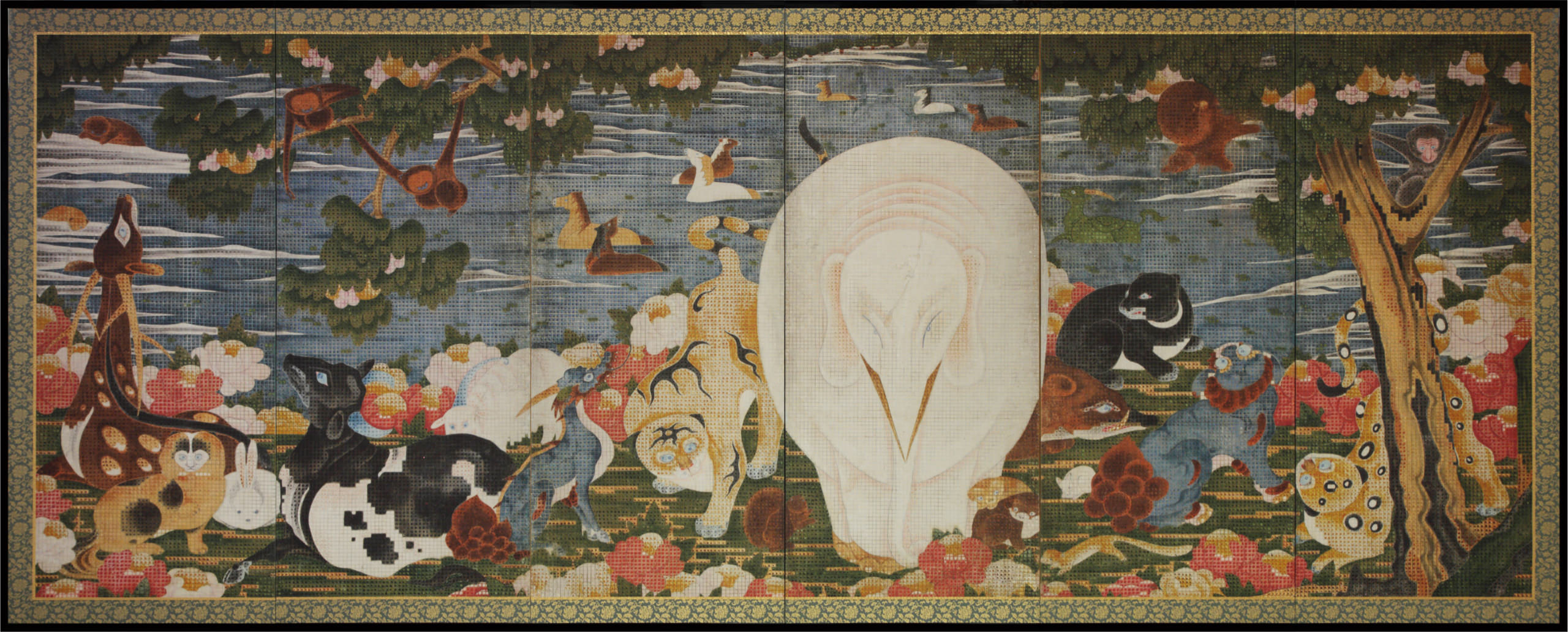 Birds and Animals in the Flower Garden right screen