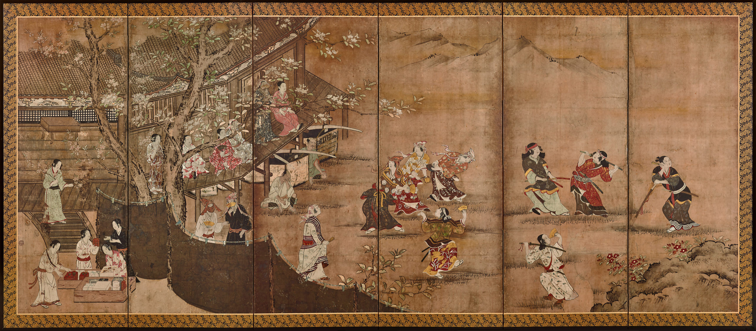 Amusements under the Blossoms left screen