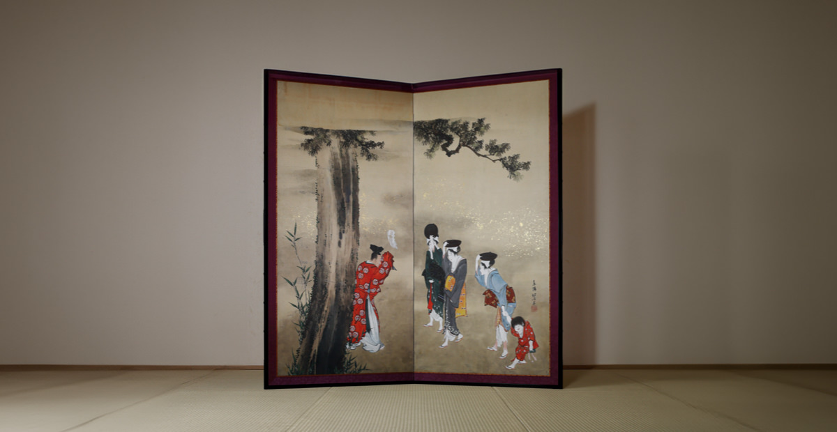 A Shinto Priest, Three Women and a Child