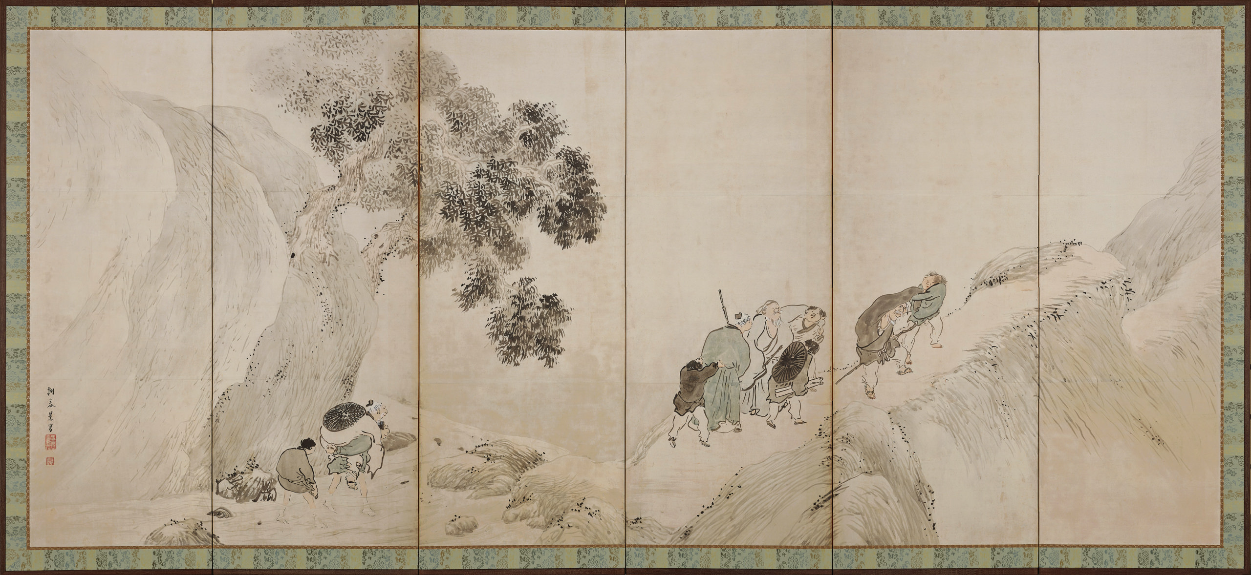 Outing in Mountains and Fields left screen