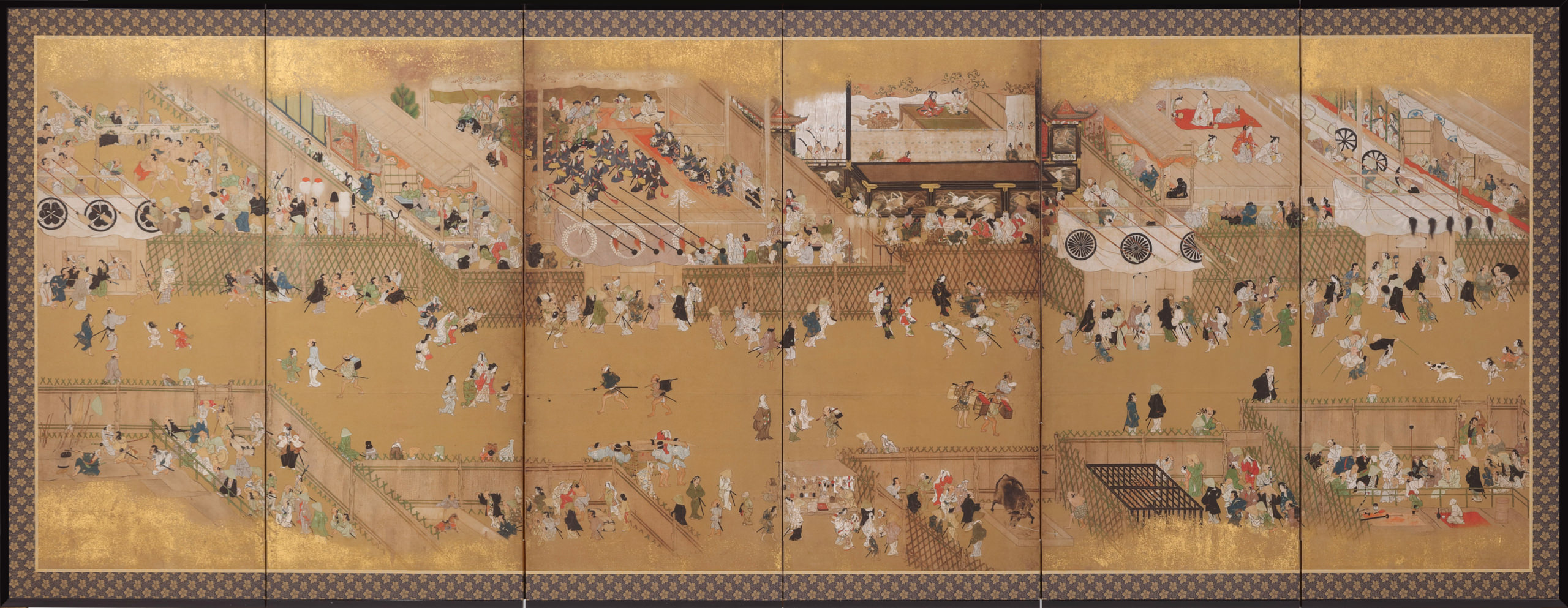 Amusements at the Dry Riverbed, Shijo left screen