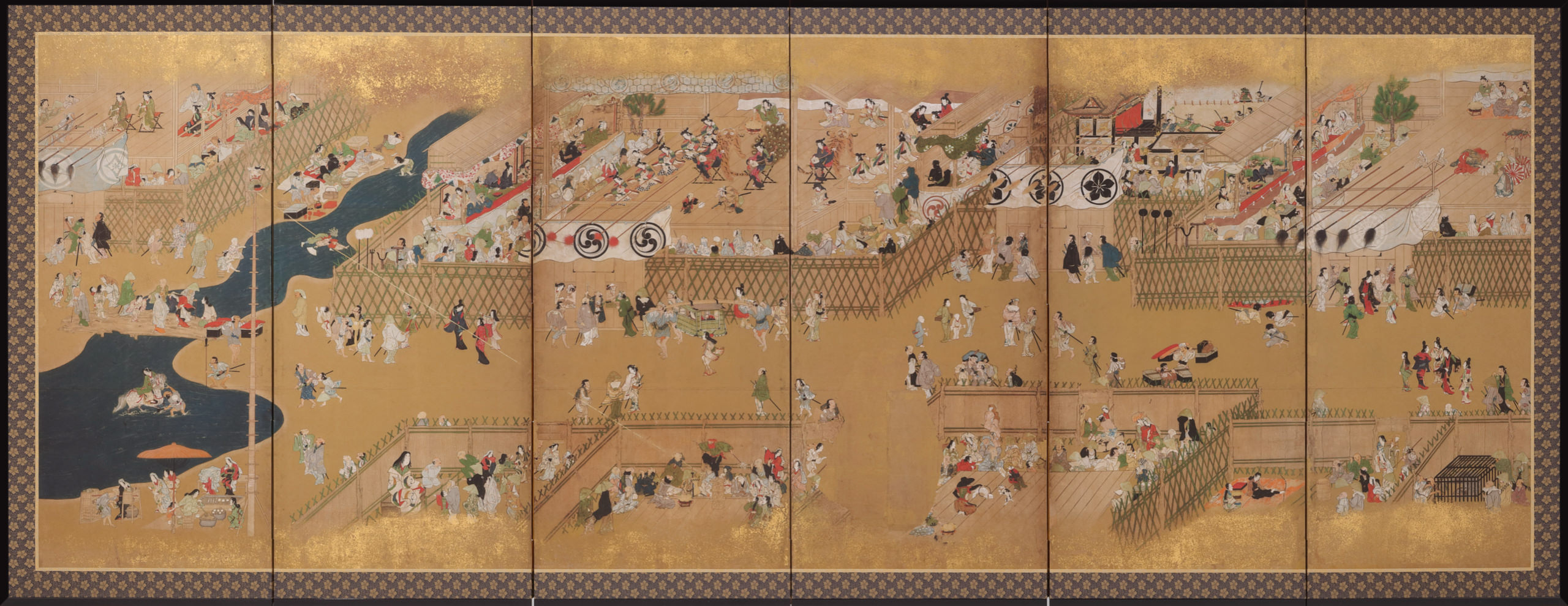 Amusements at the Dry Riverbed, Shijo right screen