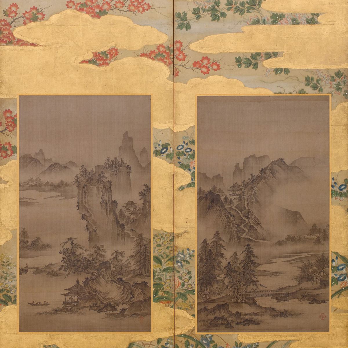 Landscapes, flowers, and trees of the four seasons