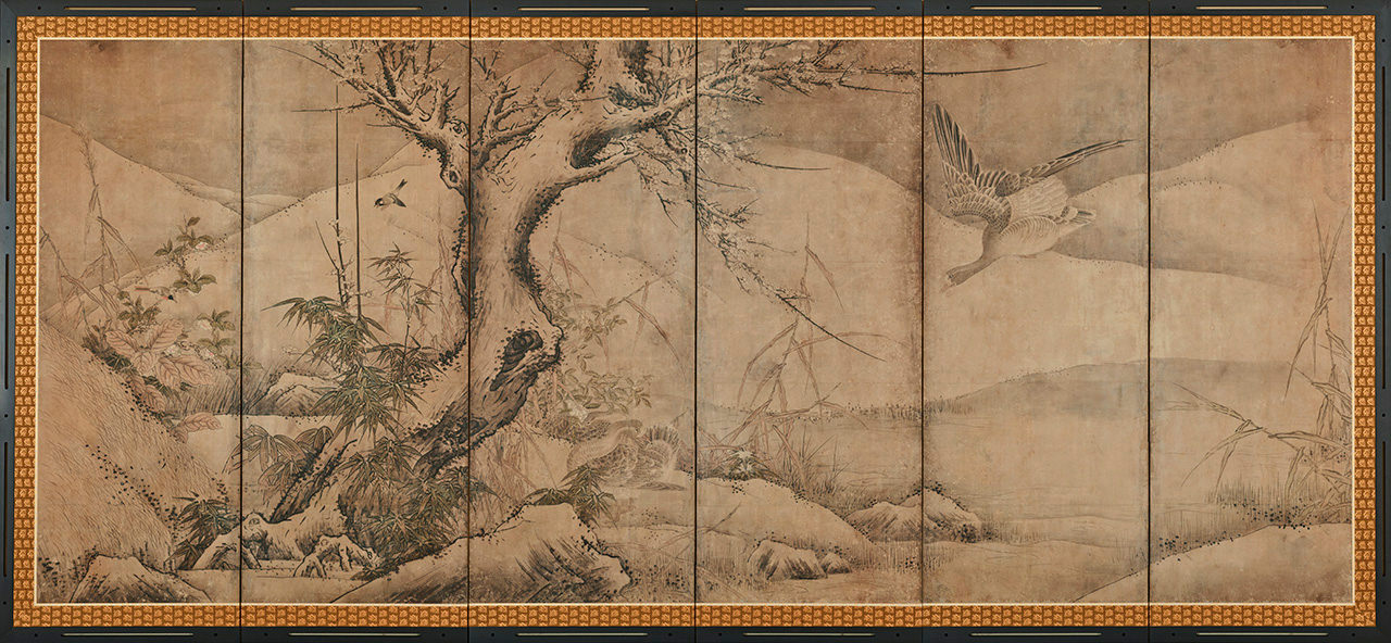Birds and flowers of the four seasons left screen
