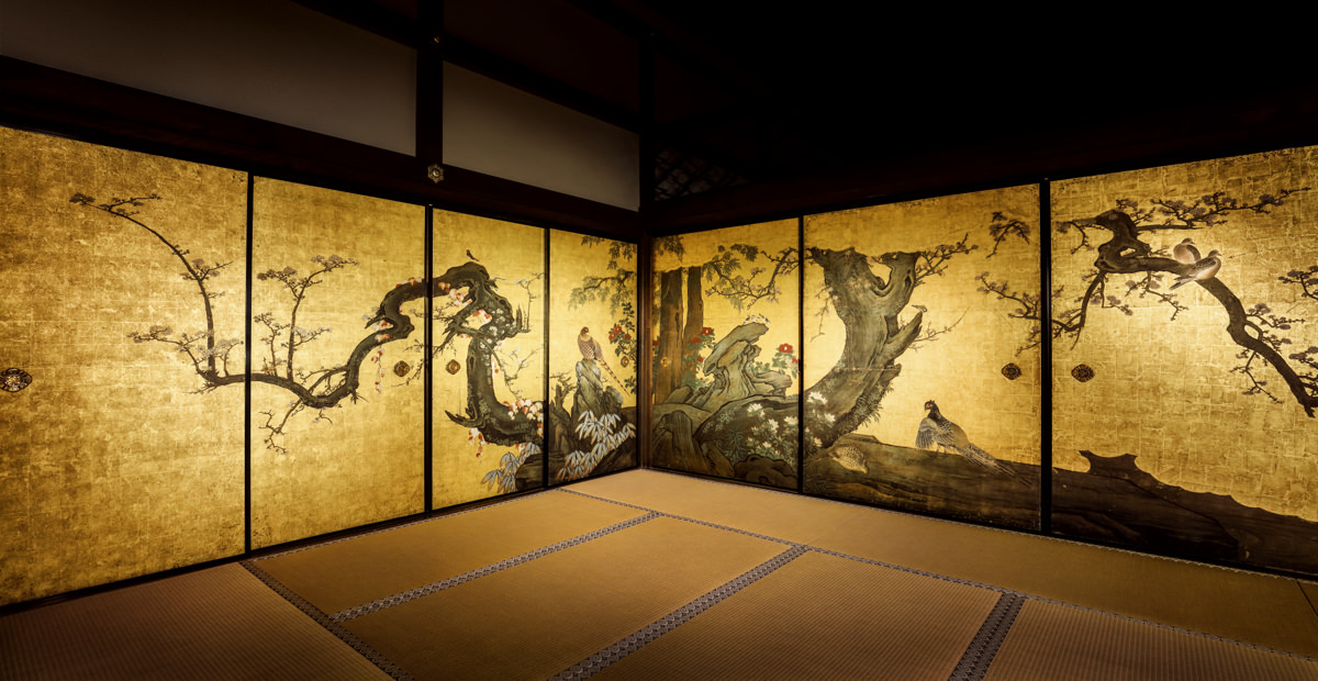 Frolicking Birds in Plum and Willow Trees