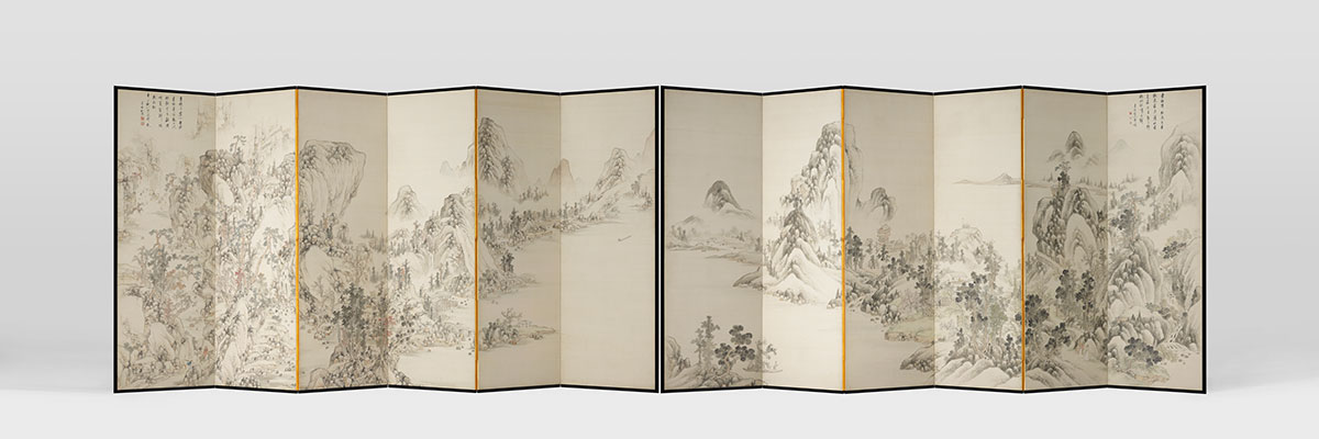 「春秋山水図屏風」高精細複製品 Minneapolis Institute of Art, Mary Griggs Burke Collection, Gift of the Mary and Jackson Burke Foundation 2015.79.142.1-2