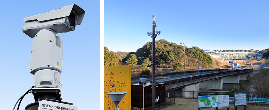 園内に通じる道路を見守るネットワークカメラの画像