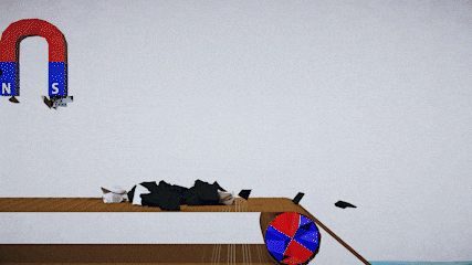 帯電性や比重など物理特性を利用して材料を分別するイメージ動画です。