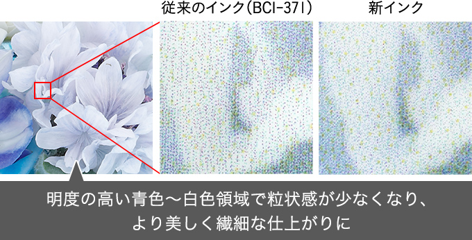 従来のインクと新インクの仕上がりの違い