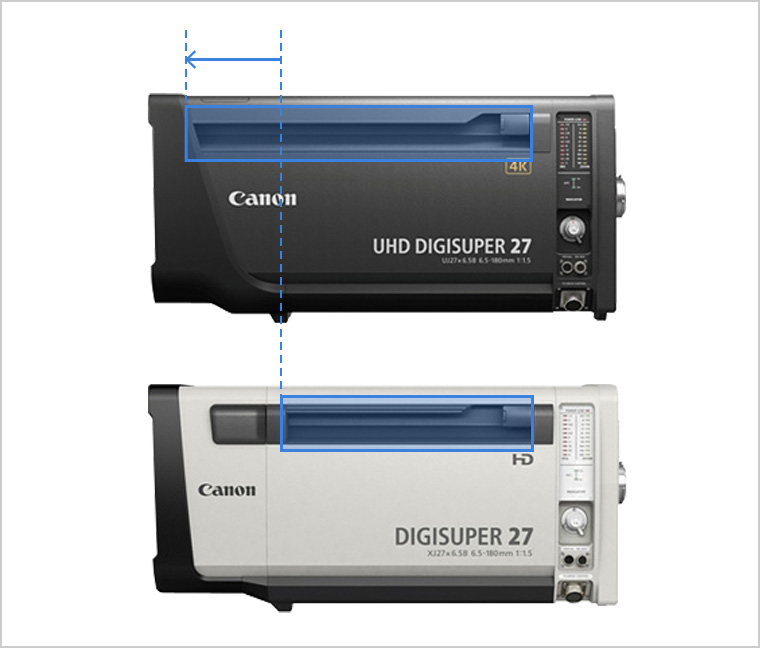「UHD-DIGISUPER 27」と「DIGISUPER 27」 溝の位置の比較の画像