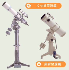 くっ折望遠鏡と反射望遠鏡写真