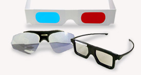 赤と青の色メガネと偏光（へんこう）メガネ