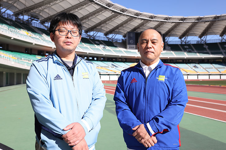 静岡県サッカー協会グループ　エコパハウス　大羽哲夫さん（右）藤岡信次さん（左）