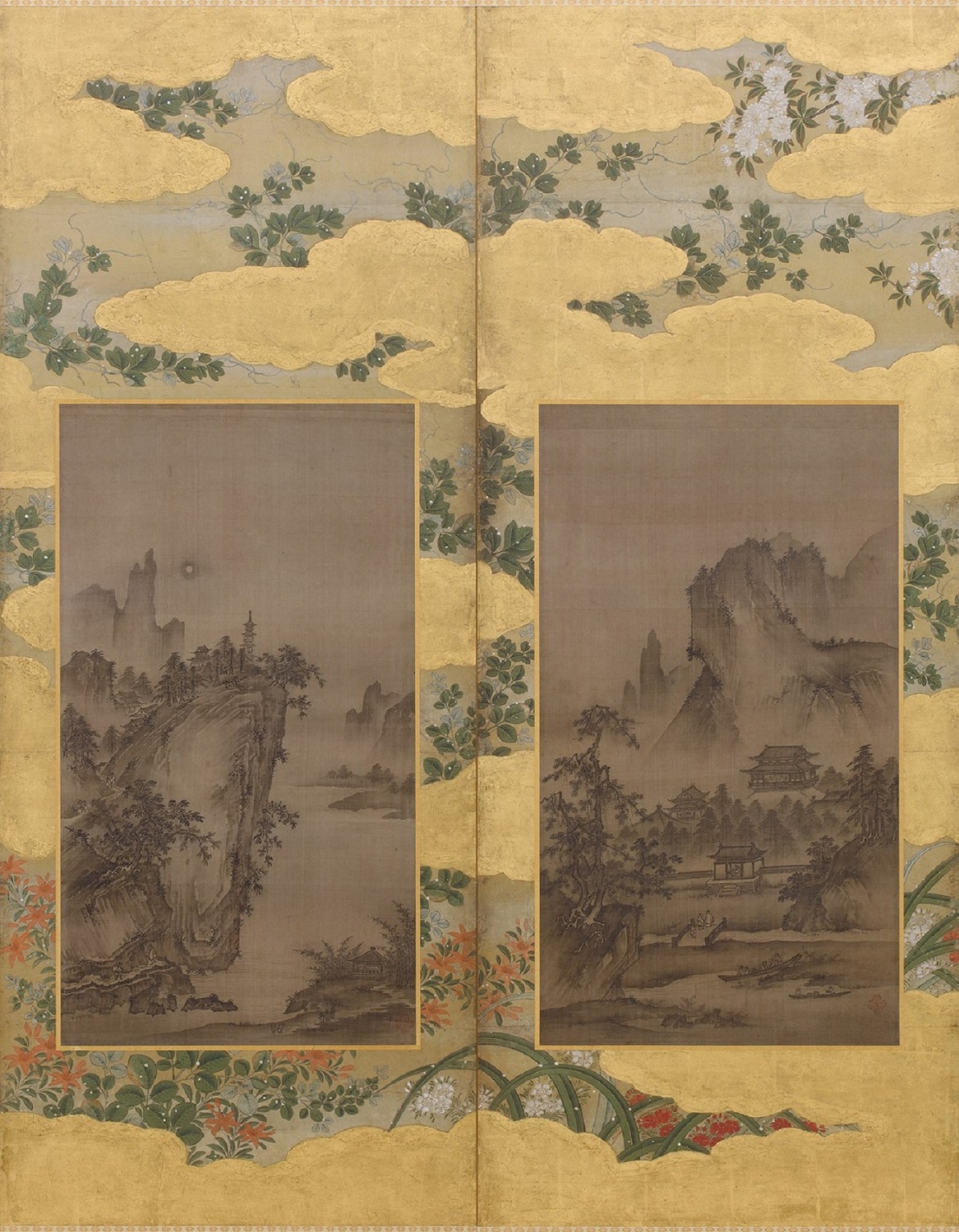 春から夏への移ろいが描かれた右隻