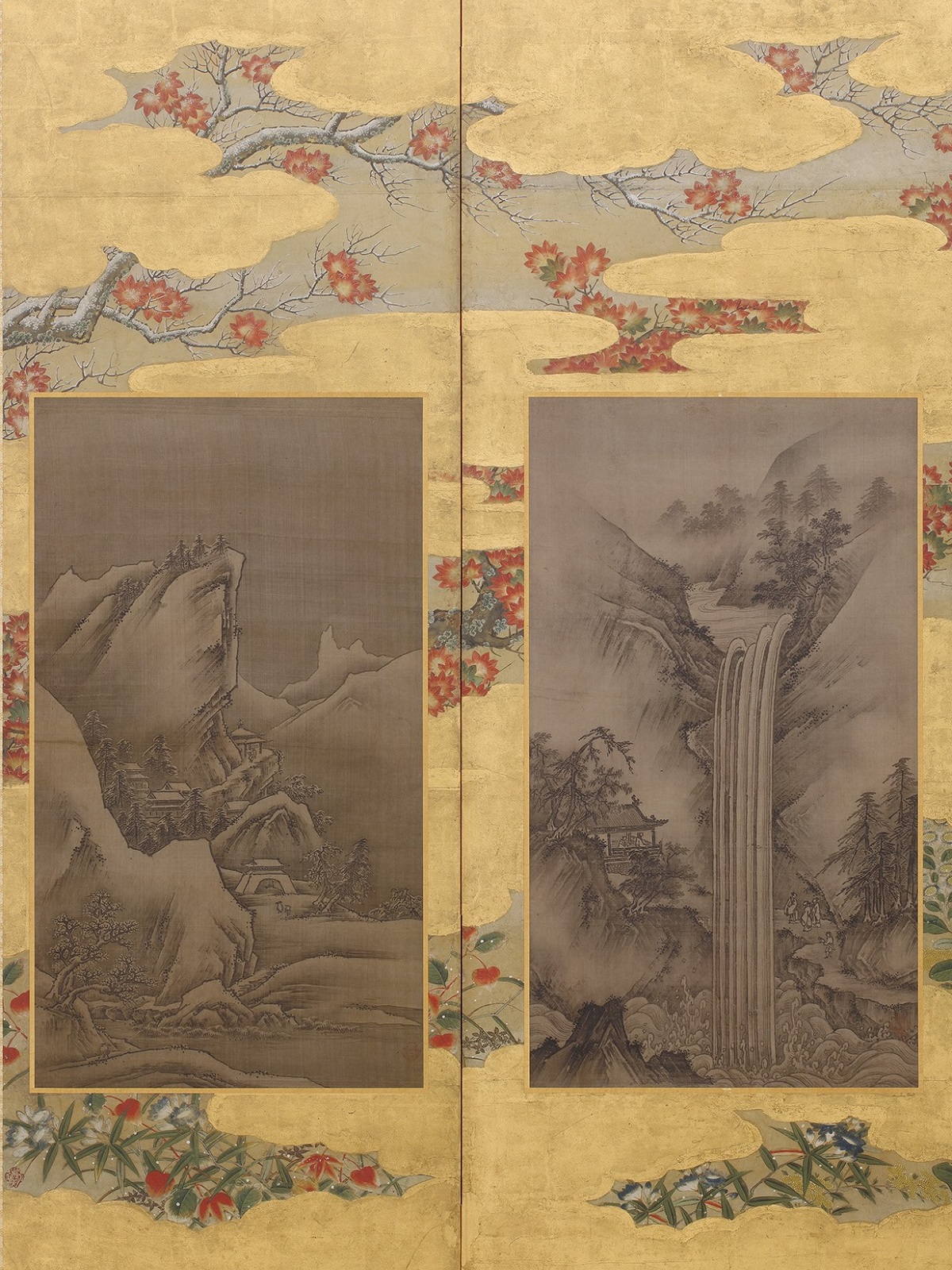 「四季花木草花下絵山水図押絵貼屏風」を九州国立博物館（国立文化財機構）へ寄贈